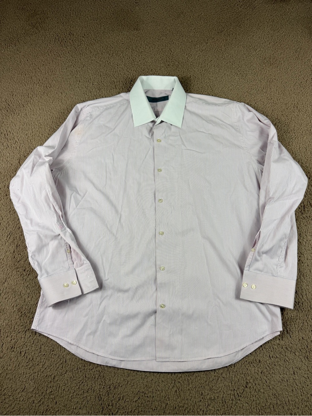Givenchy Light Pink Pinstripe Dress Shirt with White Contrast Collar